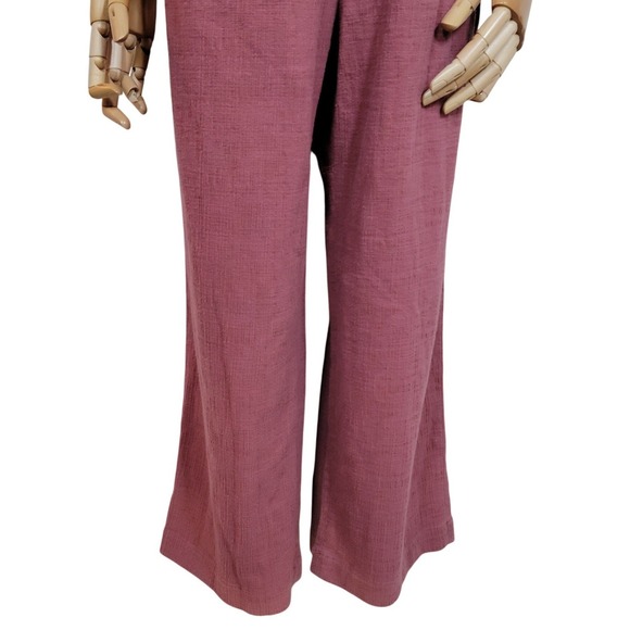Madewell Texture & Thread Mauve Wrap Jumpsuit Wide Leg Cropped Minimalist Size M - Picture 3 of 8